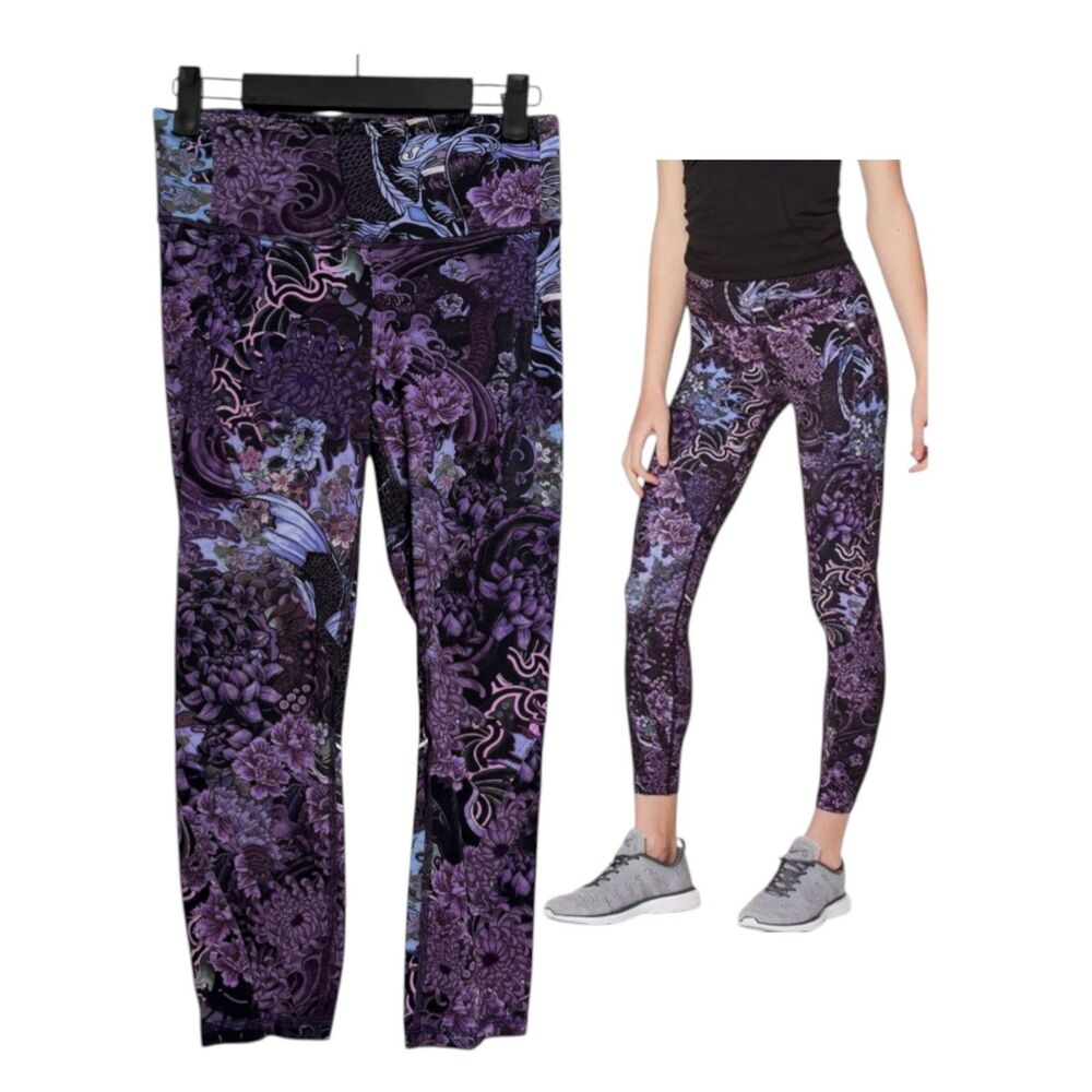 Lululemon Chasing Miles Memoir Multi Purple Tight Leggings Size 6
